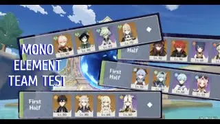 mono element team test (pyro, anemo, geo, cryo)