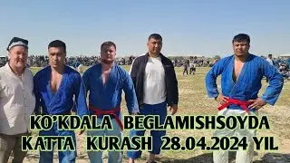 QASHQADARYO VILOYATI KO'KDALA  BEGLAMISHSOYDA KATTA KURASH TOVOQLAR  28.04.2024 YIL