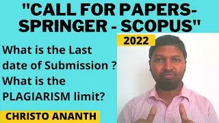 Christo Ananth - Call for Papers - Springer - Submitted to Scopus - October 2022 - Review in English