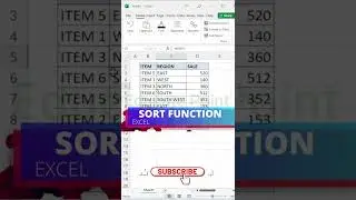 SORT FUNCTION IN EXCEL !!!🔥