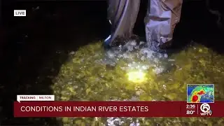 Flooding in Indian River Estates in St. Lucie County