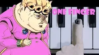 Giorno's Theme / one finger EASY piano tutorial