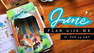 June Bullet Journal Set Up || POP-UP ART Ghibli Fanart || Bujo Plan With Me June