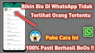 Cara menyembunyikan Bio wa dari 1 Orang tanpa aplikasi