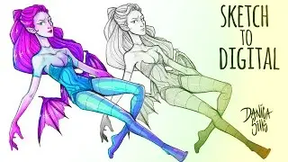 How to Clean up and Color Sketches ♦ Photoshop Tutorial ♦ Bat Wings