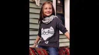 Детский пуловер с кошечкой.Часть №5