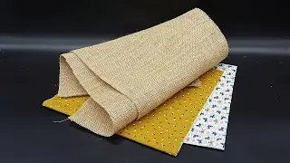 Found a piece of burlap at home, some fabric and made a useful thing for the house!