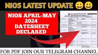 NIOS APRIL-MAY 2024 THEORY EXAM DATESHEET DECLARED 😲😃