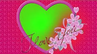 Green Screen Romantic Heart Frame Background