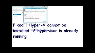 Microsoft Hyper-V Error: 