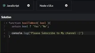 JavaScript - Convert Boolean Values to Strings Yes or No | CodeWars 8KYU
