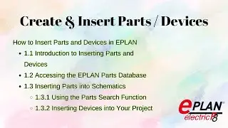 How to Insert and Create Parts and Devices in EPLAN Projects