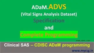 Clinical SAS - ADaM ADVS Complete programming