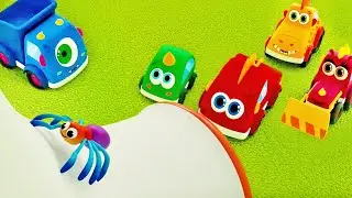 Весёлый паучок - Детская песенка мультфильм для малышей - Машинки Мокас новая серия про паучка