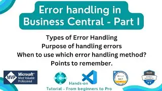 error handling in business central al programming | types of error handling | bc goms tech talks