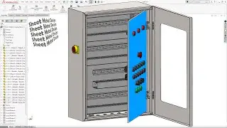 Solidworks sheet metal Tutorial - Assembling all components on the sheet metal Electric Panel