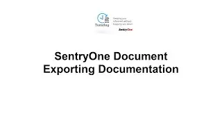 SentryOne Document Export Documentation