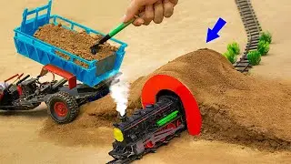diy tractor Construction Vehicles build a Train Bridge | Truck Vehicles Construction | @SunFarming