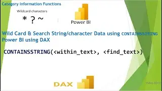 CONTAINSSTRING as Wild Card in Power bi DAX function || Containstring function