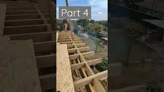 Rafters and frontal board. Construction of a 12.4m2 terrace using frame technology.  Part 4 