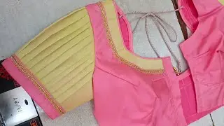 Trending flat puff sleeve design cutting and stitching for blouse
