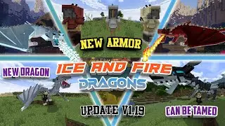 Update!!! Ice and Fire Dragon - Amphithere, Tame Dragon Update!! MCPE Bedrock [1.18/1.19]