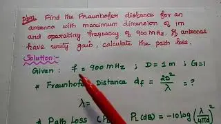 Problem #2 - Two-Ray Propagation Model - Path Loss - Wireless Communication