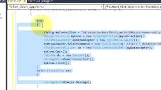 C# Tutorial 1 Getting Started and Mysql database Connection