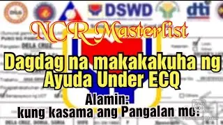 NCR Masterlist Pay out Financial Assistance Under ECQ