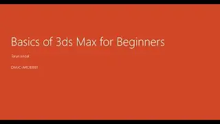 basics of 3ds max