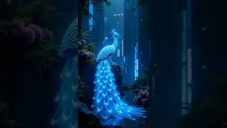 Luminous Future Peacock: A Neon City's Flow of Light. 🦚✨️