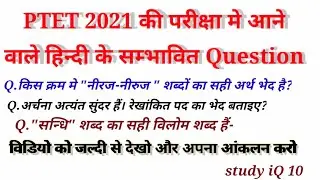 Ptet hindi test series || Ptet 2021 Hindi test series || Ptet  2021