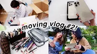 MOVING VLOG #2! 📦 downsizing, new iPhone 13! packing, letter to my future self