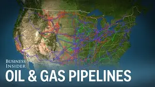 Animated map of the major oil and gas pipelines in the US