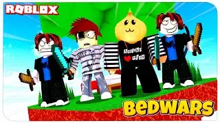 Луковка и Его Отряд в BedWars Roblox