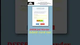 DSSSB Jail Warder | Martron & Other Post Admit Card Out #targetwithssc