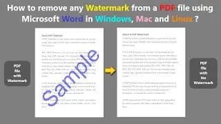 How to remove any Watermark from a PDF file using Microsoft Word in Windows, Mac and Linux ?