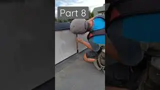 Roof to wall connection.  Construction of a 12.4m2 terrace using frame technology.  Part 8