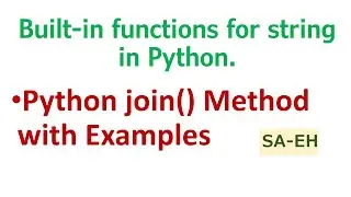 Python join() | String join() | Built-in functions in Python | CBSE | Python join() with examples