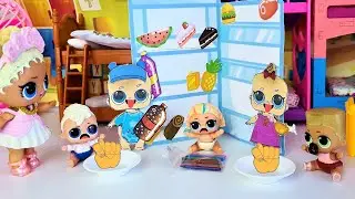 THE FOOD IS ONLY PAPER😲🤣 HUNGRY KIDS! LOL surprise dolls in kindergarten FUNNY CARTOONS Darinelka