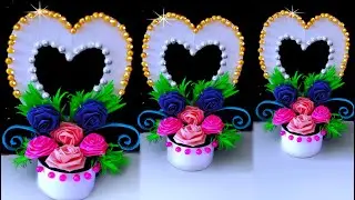 how to make a beautiful paper flower for home decoration / how to make flower at home easy