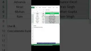 Combine multiple cells into a single cell | Ampersand symbol (&) or CONCAT function