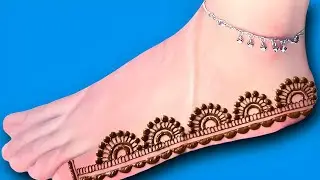 Easy border feet mehndi design |feet mehndi designs | pairon ki mehandi |foot mehndi design simple |
