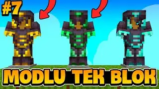 EN GÜÇLÜ ZIRHLARI YAPTIM!! | Minecraft Modlu Tek Blok | #7