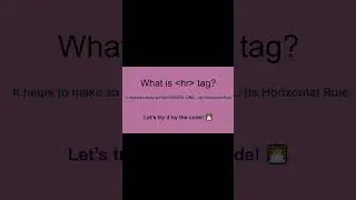 Learn HR tag in HTML | A Beginner's Guide | Code Arena 