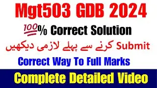 MGT503 GDB Solution 2024 || MGT503 GDB Solution Spring 2024 || MGT503 GDB 2024 | MGT503 GDB Solution