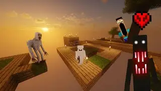Minecraft One Block Skyblock, but it's HARDCORE With HORROR MODS! (#1)
