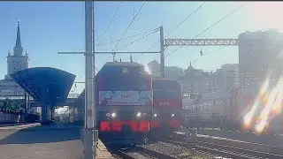 "МЕГА ЭКСКЛЮЗИВ!" Тепловозы ТЭП70БС 366/355 с туристическим поездом №925/926 "Поезд Памяти 2024"