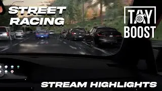 STREET RACING in HEAVY TRAFFIC! Tayboost Stream Highlights | Assetto Corsa | Steering Wheel Gameplay