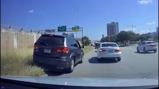 Dodge Journey - road rage overtake on grassy median